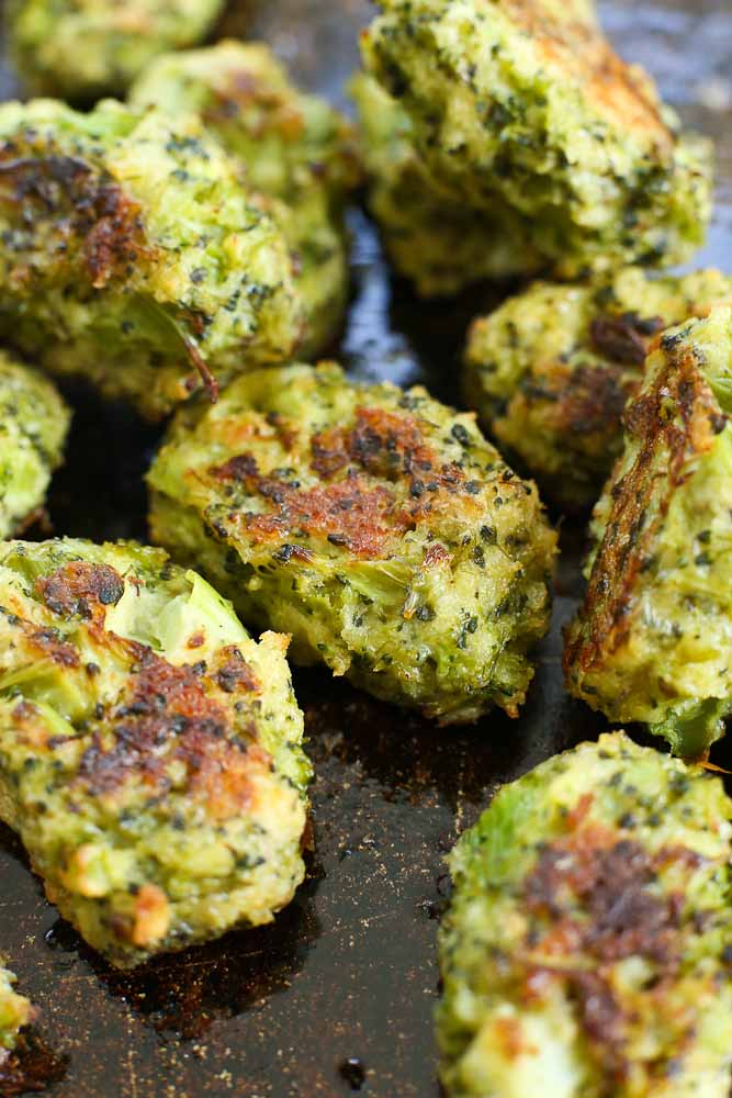 Broccoli Bites on a sheet pan
