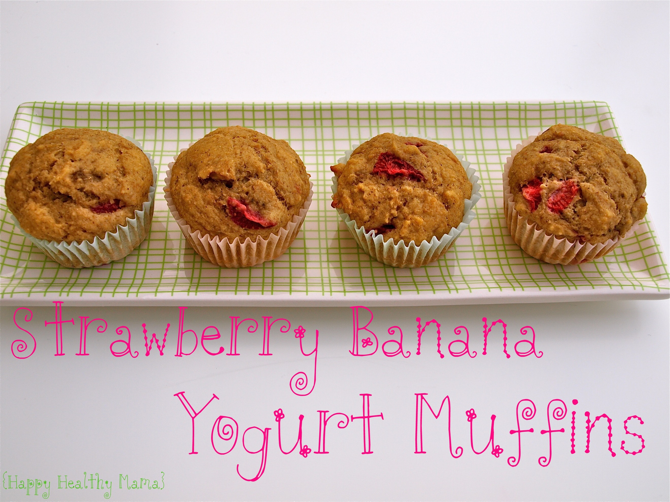 Strawberry Banana Yogurt Muffins