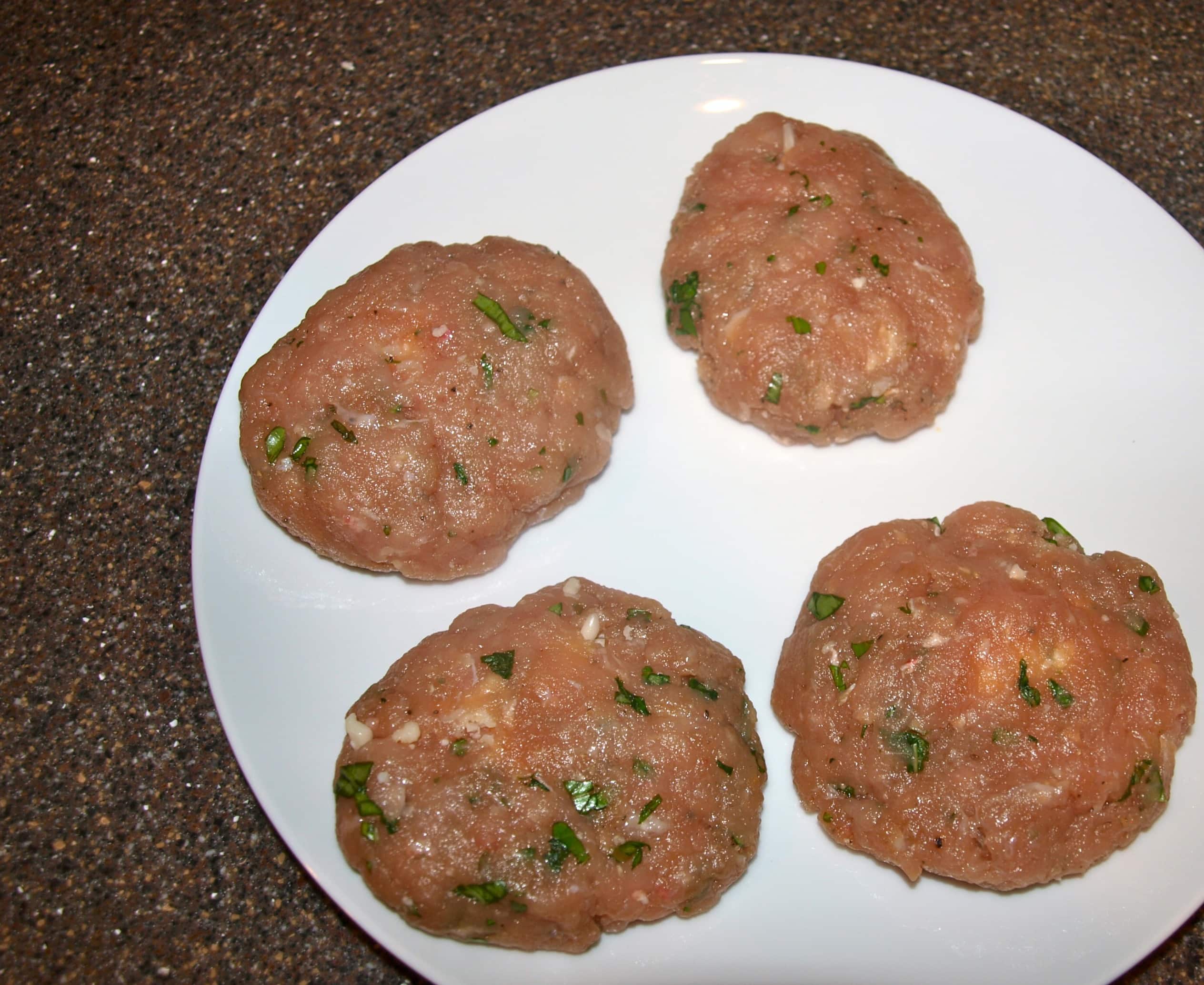 showing how the turkey burger looks before cooking