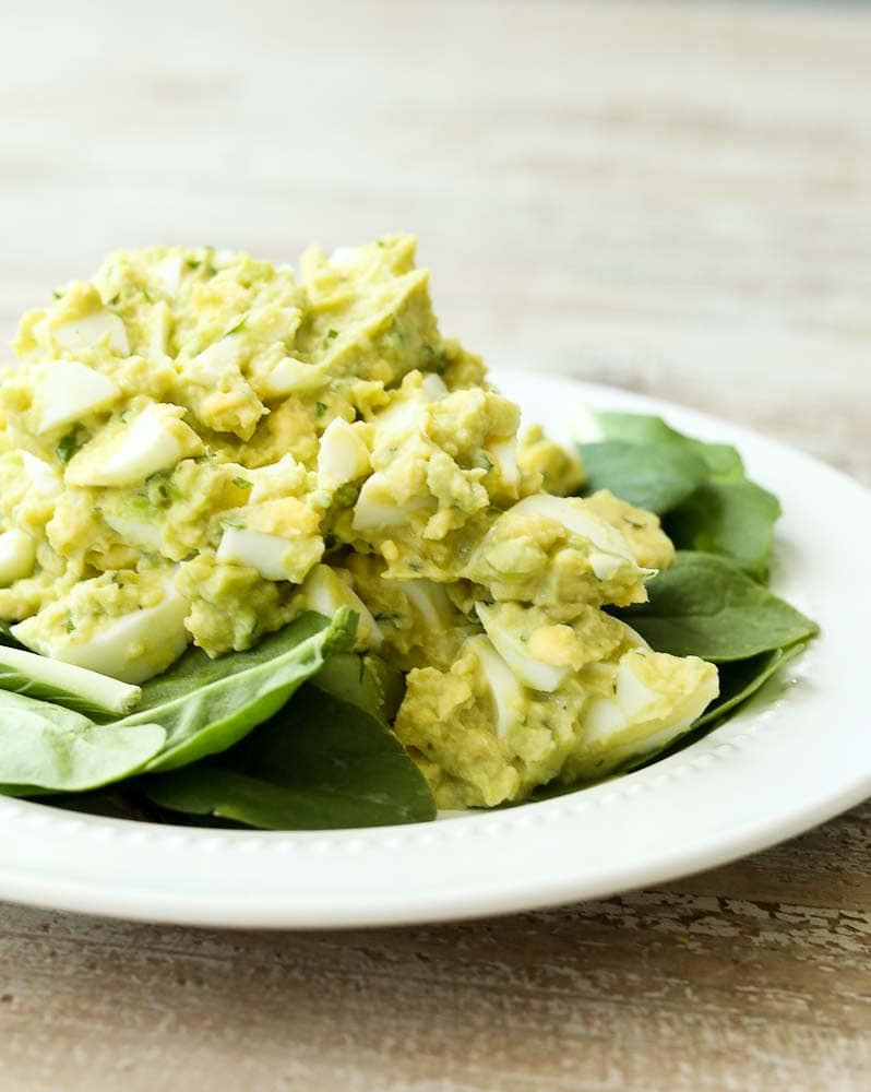 Healthy recipe for Avocado Egg Salad Recipe no mayo!