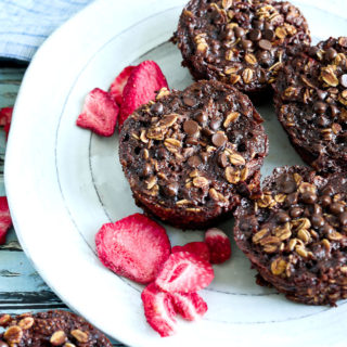 Double Chocolate Strawberry Baked Oatmeal Muffin Cups Recipe
