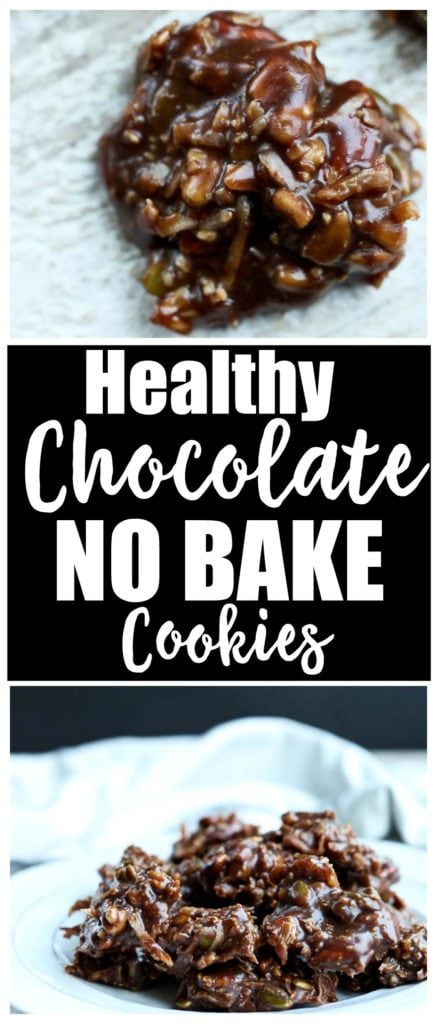 Yes healthy! These Chocolate No Bake Cookies are lower sugar and packed with nutrients. A healthy vegan and gluten free treat. 