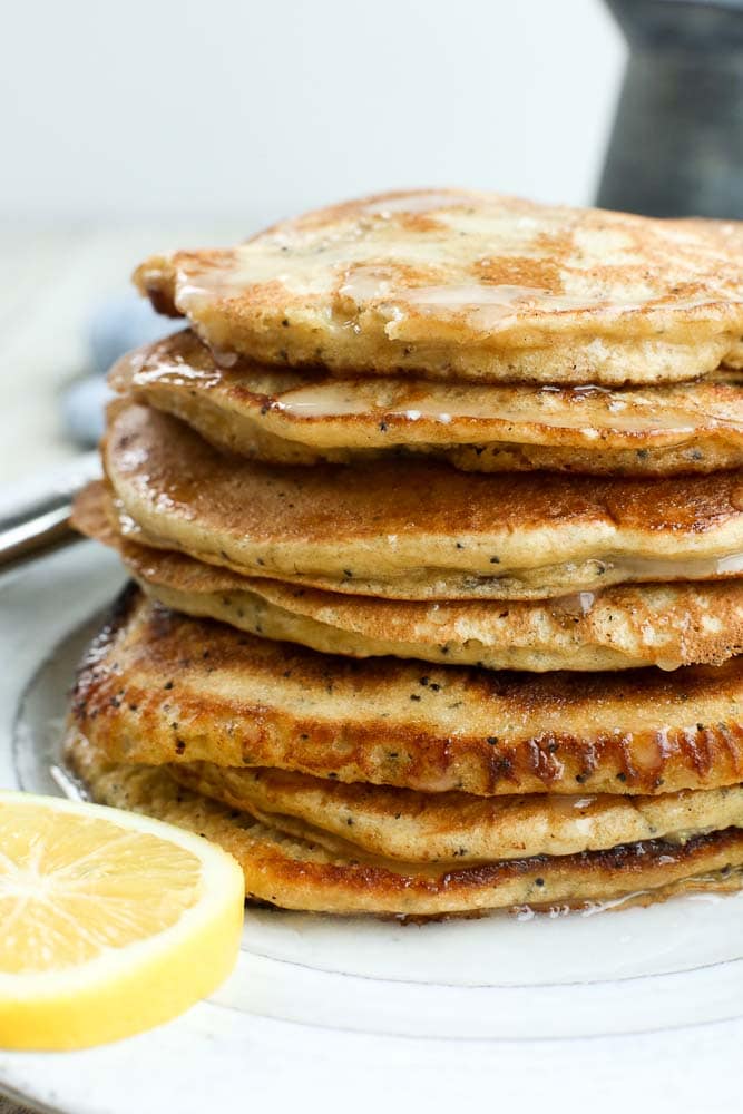 Healthy pancake recipe with this Meyer Lemon Poppy Seed Pancake Recipe