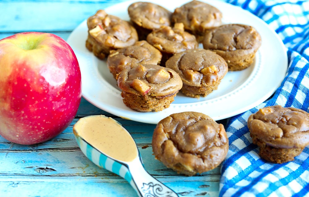 Apple Peanut Butter Flourless Blender Muffin Recipe easy 15 minutes