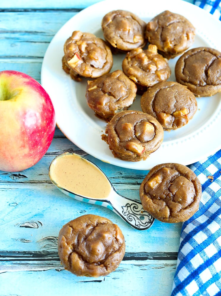 Apple Peanut Butter Blender Muffin Recipe overhead shot