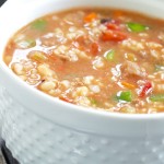 Slow Cooker Stuffed Pepper Soup. Easy prep and soooo good!
