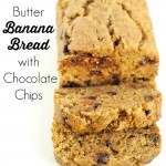 Almond Butter Banana Bread with Chocolate Chips. This banana bread is so moist! It's made with whole wheat flour and less sugar than normal banana bread, but you would never know it!! My kids ate this up so quickly!