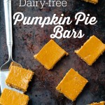 These Pumpkin Pie Bars will be the hit of your Thanksgiving dessert table! The gluten-free nut-based crust is delicious and they are dairy-free, too!