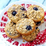 These Blueberry Baked Oatmeal Cups are super quick to prepare and make a great healthy breakfast option! They are like oatmeal in portable muffin form! NO flour, NO oil, NO refined sugar!