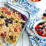 Triple Berry Baked Oatmeal--a healthy breakfast recipe from Happy Healthy Mama