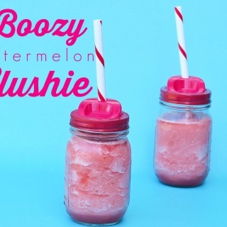 Boozy Watermelon Slushie Recipe. Perfect summer drink!