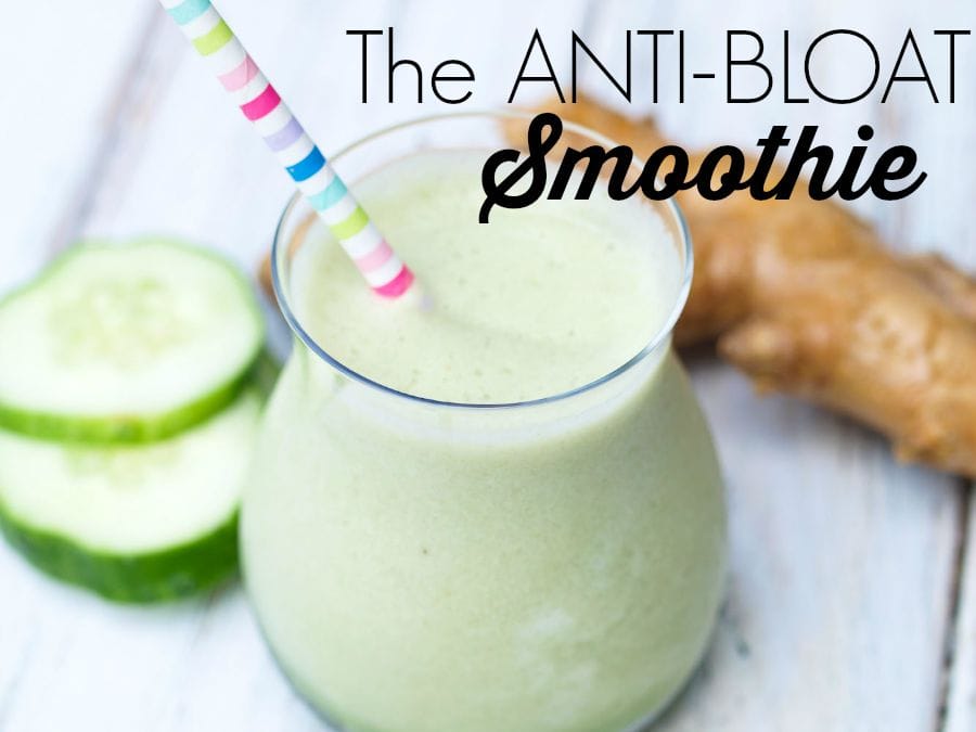 Bloated? This Anti-Bloat Smoothie helps fight bloating and keep your stomach flat! A great healthy smoothie that helps with digestion and is also naturally anti-inflammatory.