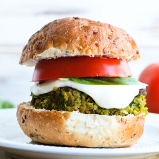 Caprese Chickpea Veggie Burger