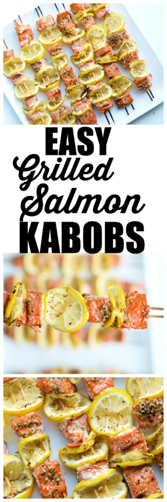 Easy grilled Salmon Kabobs Recipe.