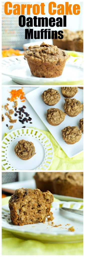 This healthy Carrot Cake Oatmeal Muffins recipe is hearty, filling, and also vegan and gluten-free! A great back-to-school breakfast recipe.