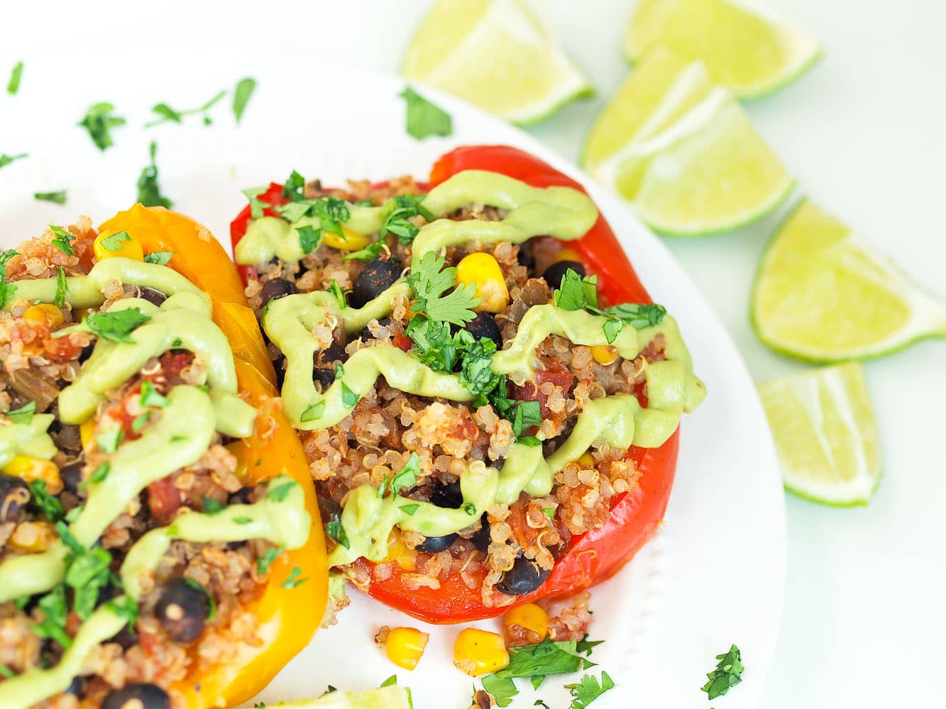 Vegan Mexican Stuffed Peppers {Slow Cooker Recipe} Happy Healthy Mama