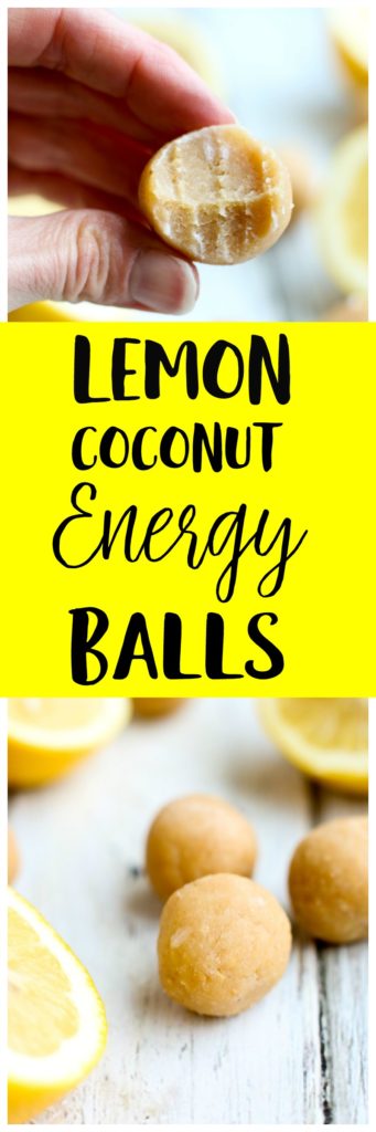These Lemon Coconut Energy Balls are low sugar, low carb, high protein, and made with nutritious ingredients. The whole family loves this healthy gluten-free and vegan snack recipe!