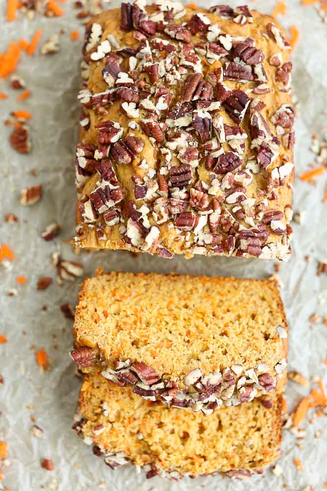 Slices of the Carrot Honey Quick Bread