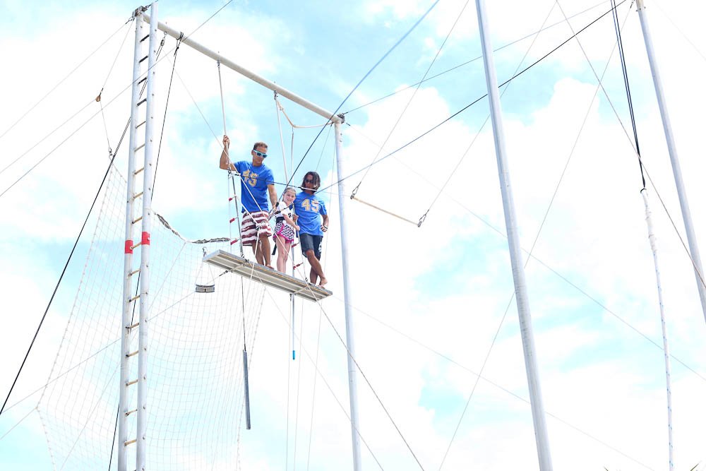 Meghan on top of the trapeze Club Med Cancun Yucatan