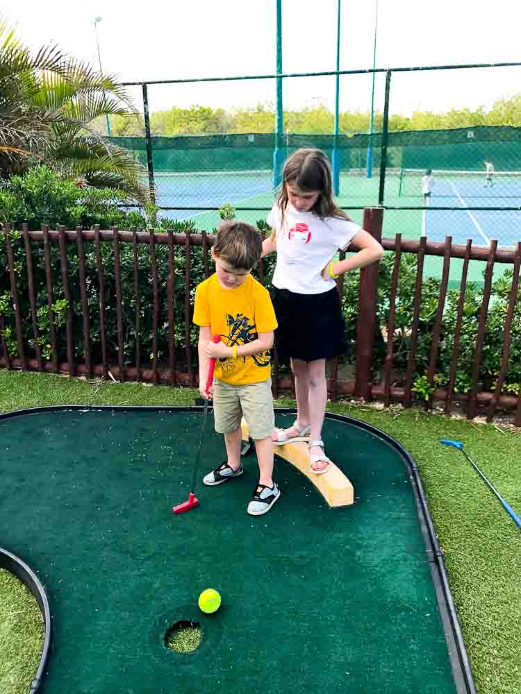 kids mini golfing Club Med Cancun Yucatan