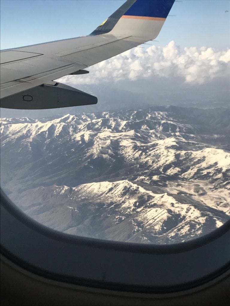 mountains with snow as viewed from airplane--how to not lose yourself in motherhood