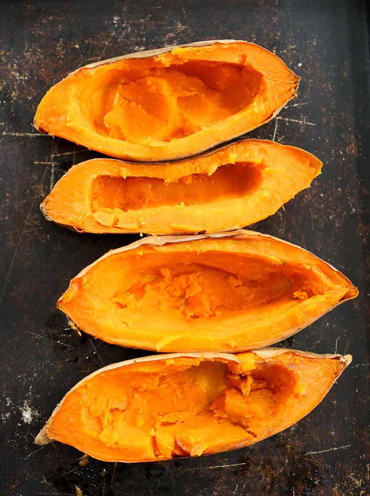 Picture of scooped out sweet potato boats