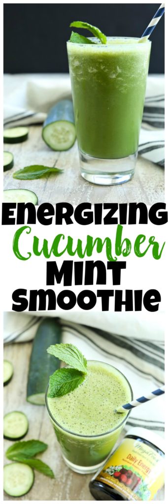 Refreshing and Energizing Cucumber Mint Smoothie Recipe. healthy smoothie for summer!