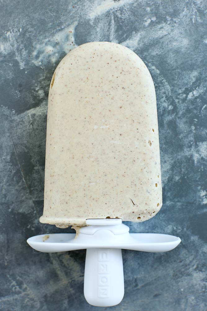 Close up picture of High Protein Low Carb Almond Vanilla Popsicles