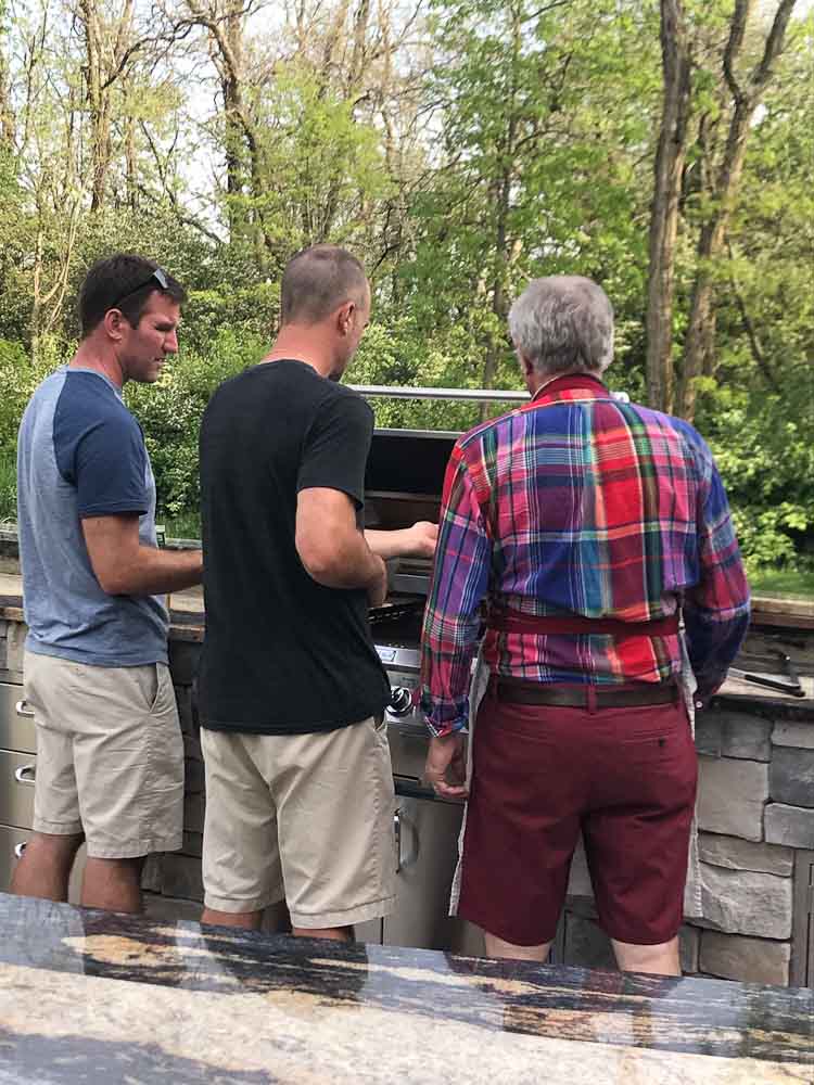 New outdoor space using the grill for the first time