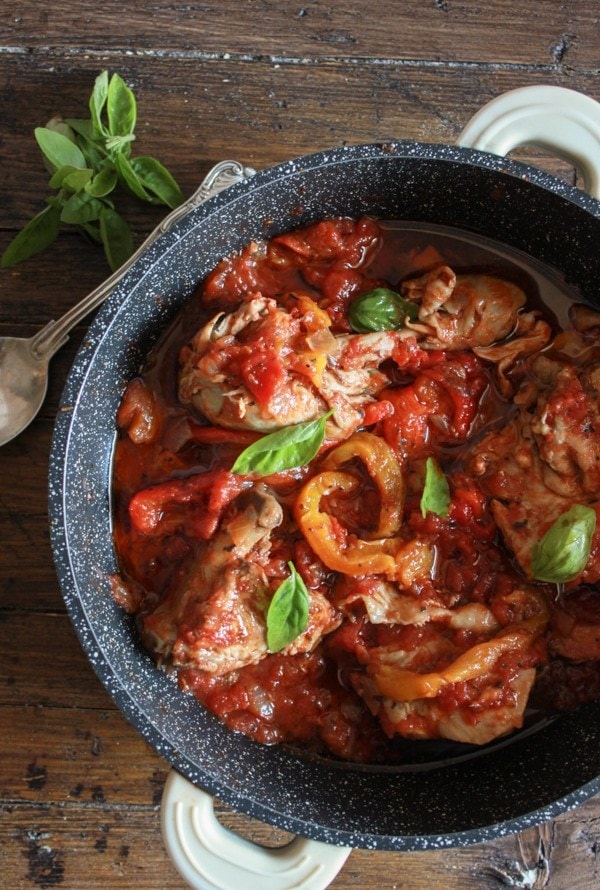 Bell Pepper Recipes: Italian Chicken and tomato Skillet with Roasted Peppers