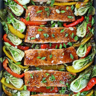 Bell Peppers Recipes: Honey-Lime Roasted Sheet Pan Salmon and Veggies