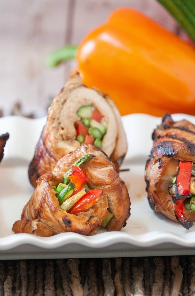 Recipes with Bell Peppers: Grilled Korean Turkey Roll Ups