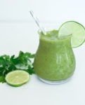 Wake Me Up Green Smoothie Recipe with parsley and lime juice