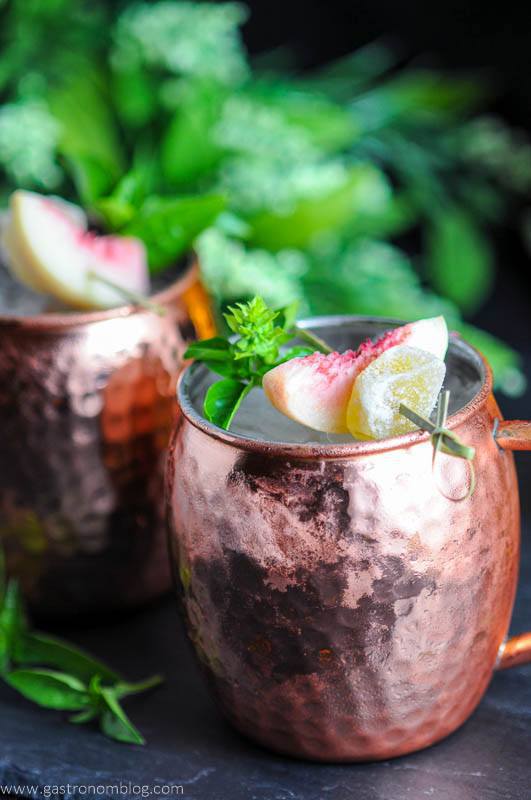 Creative Recipes that Use Basil-Peach and Basil Moscow Mules
