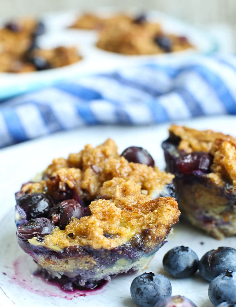 Baked Blueberry French Toast Cups Recipe Close up picture