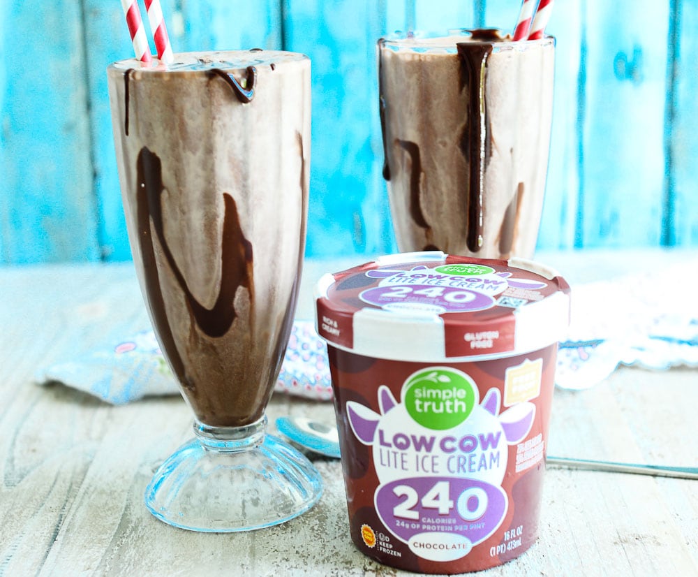 Low Calorie Chocolate Milkshake with LowCow Ice Cream