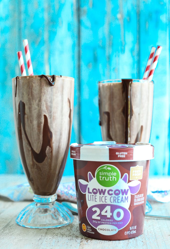 Low Calorie Chocolate Milkshake with LowCow Ice Cream
