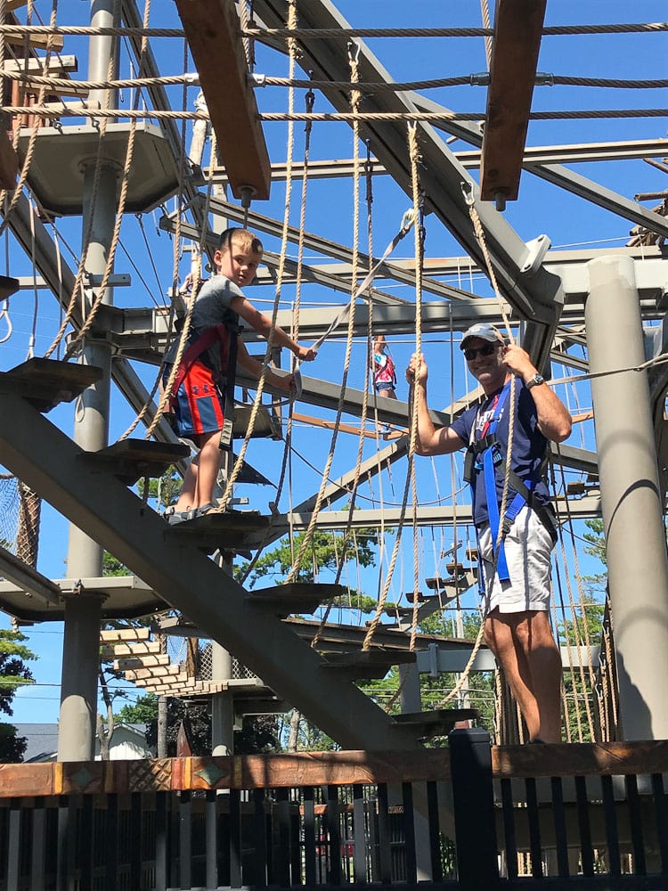 Northern Michigan vacation--Traverse City ropes course