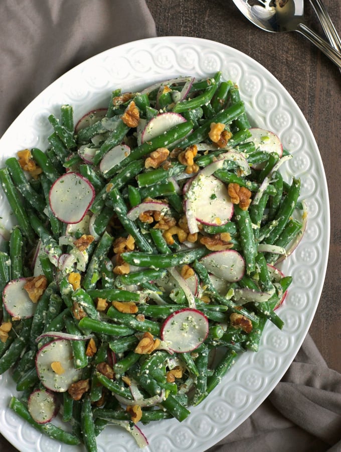 Green Bean Recipes-Green Bean Salad with Feta Dressing