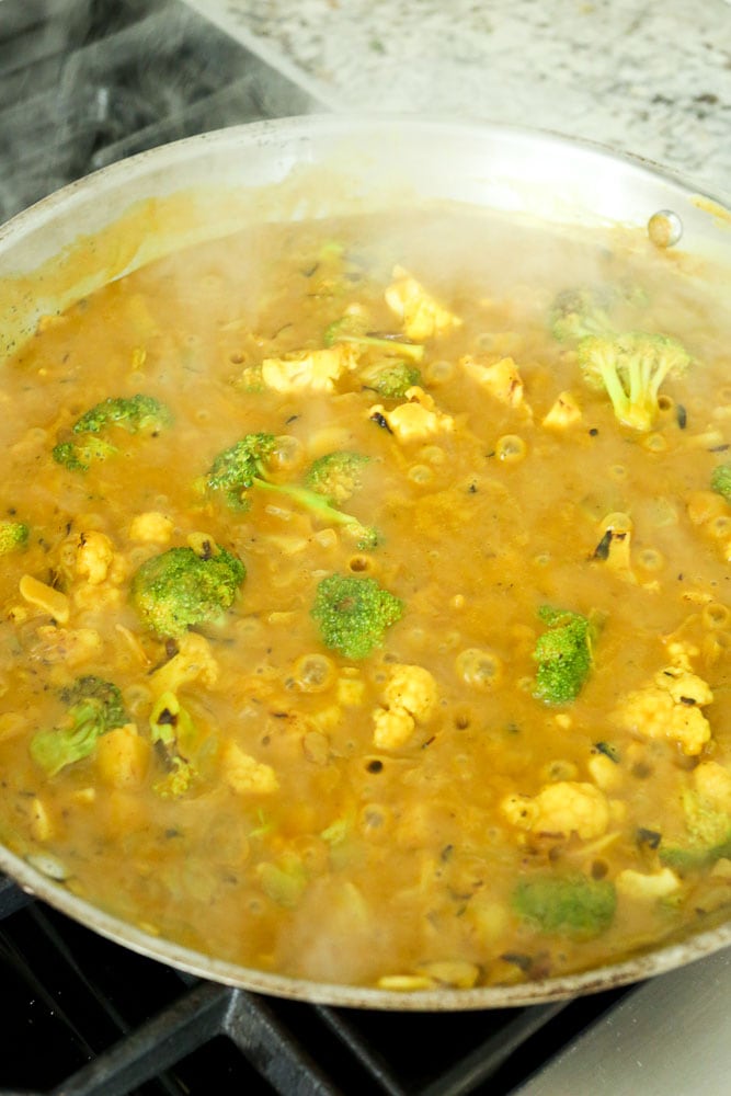 Pumpkin Vegetable Curry sauce simmering