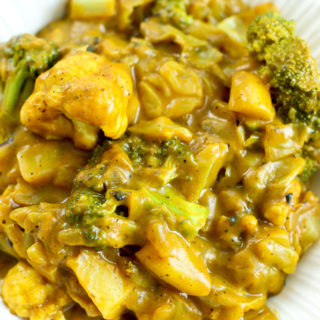 close up picture of Pumpkin Vegetable Curry recipe