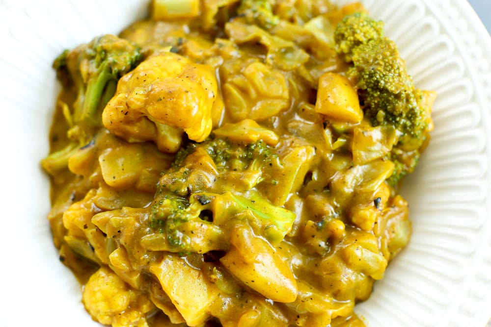 close up picture of Pumpkin Vegetable Curry recipe