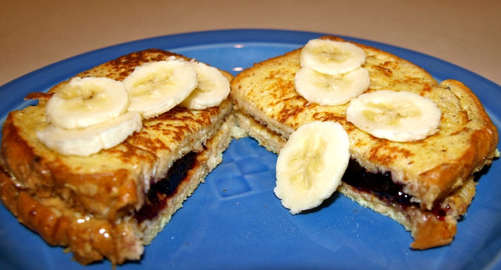 Toddler Eats Peanut Butter and Jelly French Toast Happy Healthy Mama