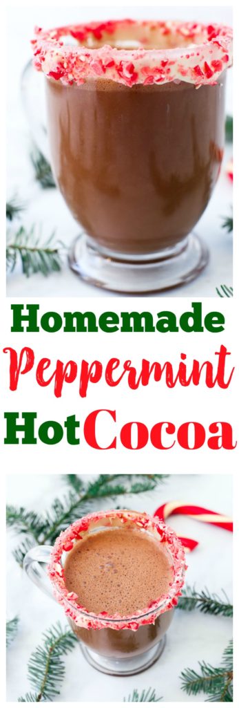 Homemade Peppermint Hot Cocoa Recipe #christmas #healthy #homemade