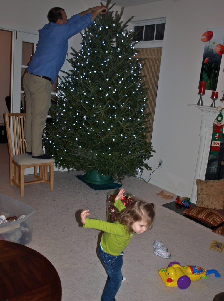 Putting the Lights on the Christmas Tree