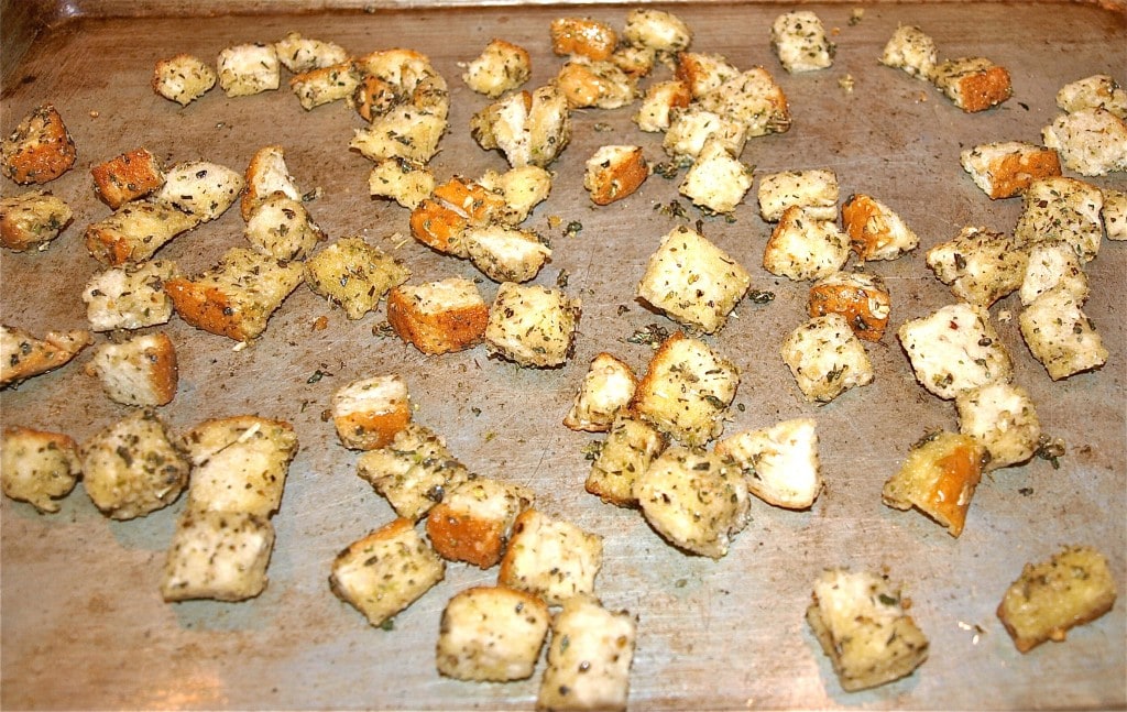 homemade herbed croutons