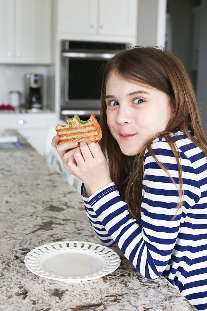 Green Grilled Cheese recipe Meghan eating it 7 years later