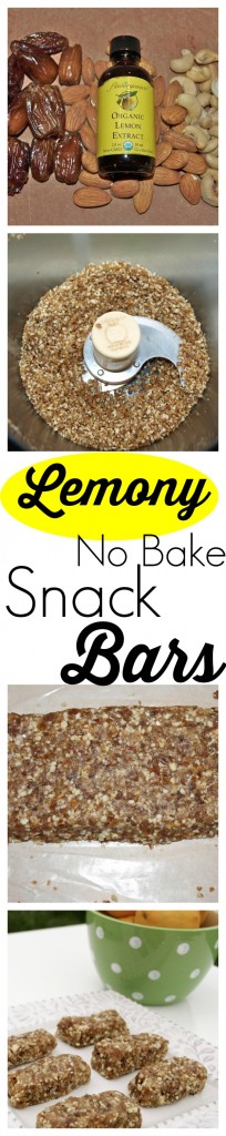 These Lemony No Bake Snack Bars are super easy and have a refreshing lemon flavor! Great clean-eating snack recipe.