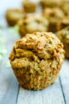 vegan zucchini muffins on a board