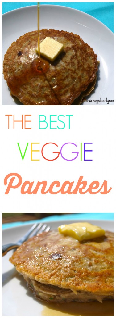 These Veggie Pancakes have 3 cups of shredded vegetables! They taste like traditional pancakes but with a big boost of nutrition from all those extra veggies! My kids lOVE those and I love getting more vegetables into their little bodies. Great healthy recipe!